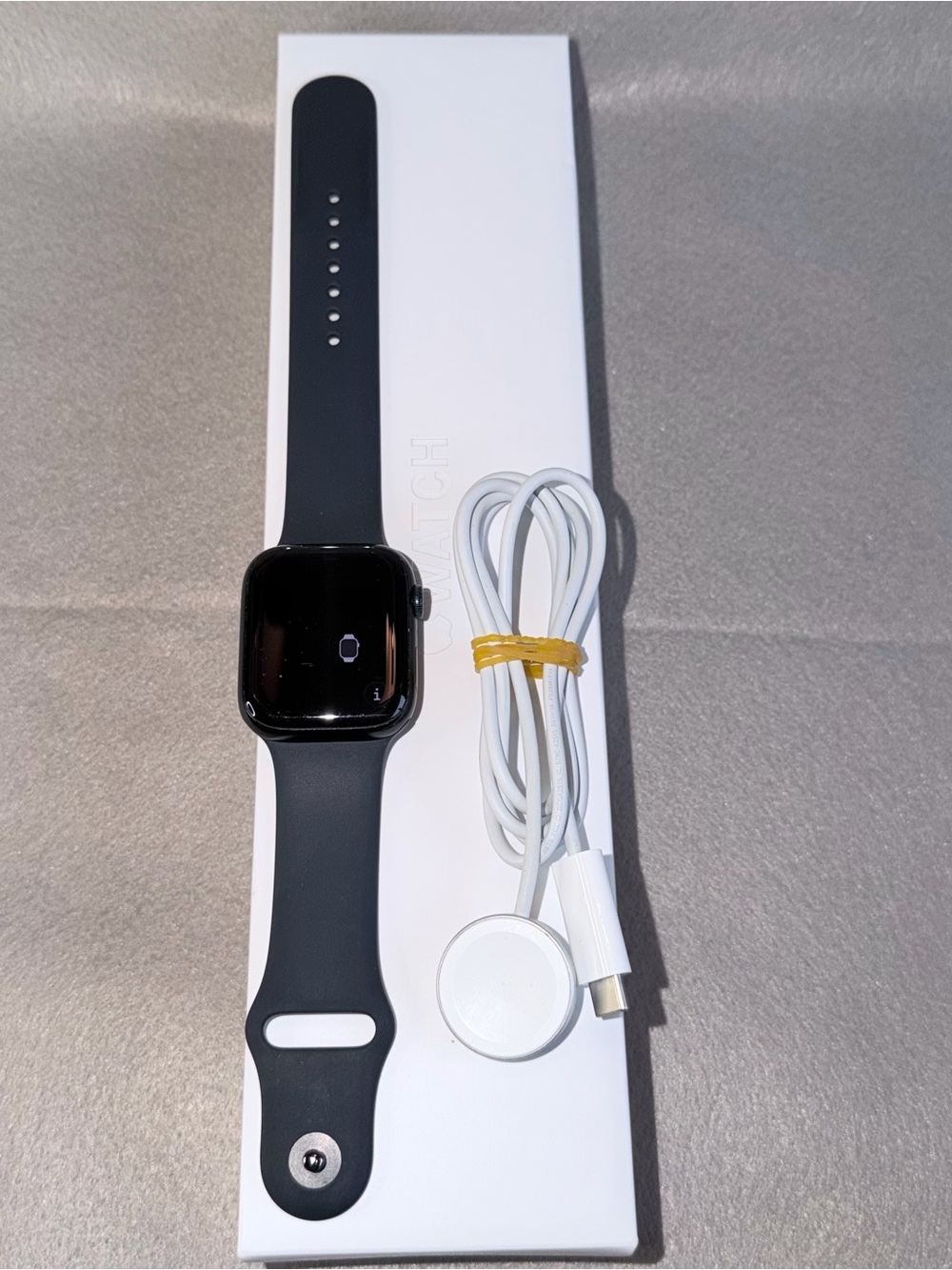 Apple Watch with Black Sport Band - Digital Display